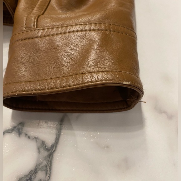 ONLY Brand faux leather biker jacket lined women’s Carmel colour - Picture 13 of 15